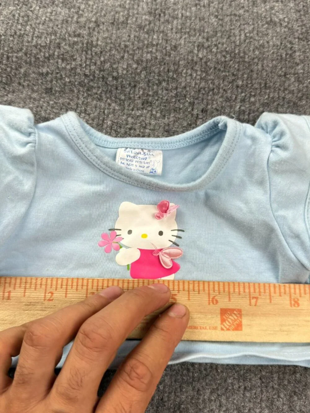 Build-A-Bear Hello Kitty Blue Shirt Ages 3 And Up One Size 6